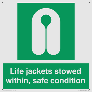Life jackets stowed within